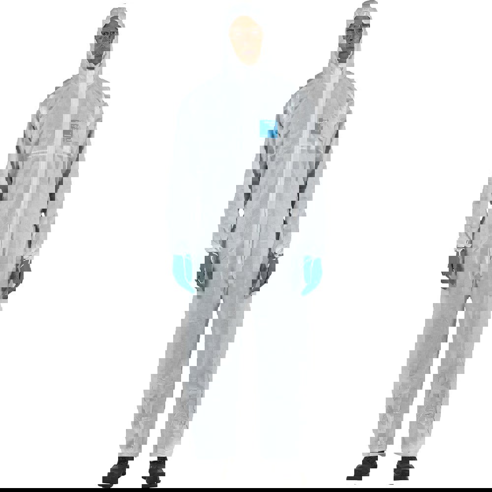 Disposable & Chemical Resistant Coveralls; Garment Style: Coveralls ; Size: 4X-Large ; Material: SMS ; Closure Type: 2-Way Zipper with Storm Flap ; Number Of Pockets: 0.000 ; Cuff Style: Double Cuffs; Elastic